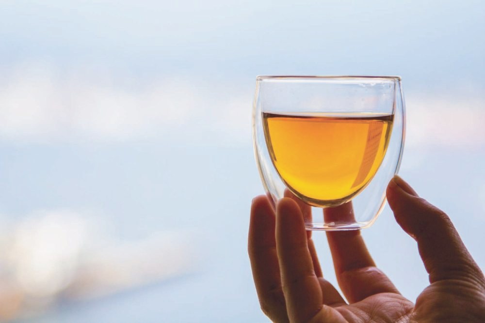 Wize tea brewed from Sabio coffee leaves, a second crop from the same tree, Nicaragua.